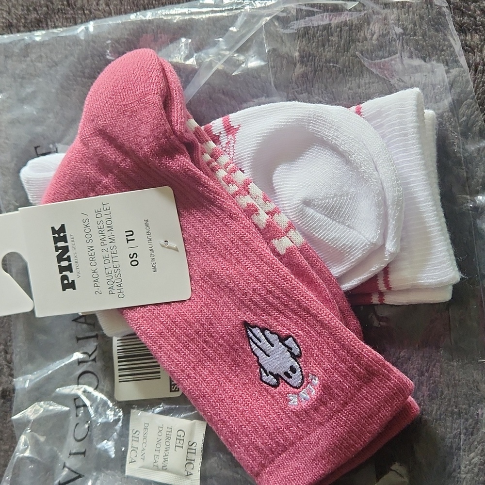 NWT PINK Victoria's Secret 2 Pack Crew Socks - Haloween Edition